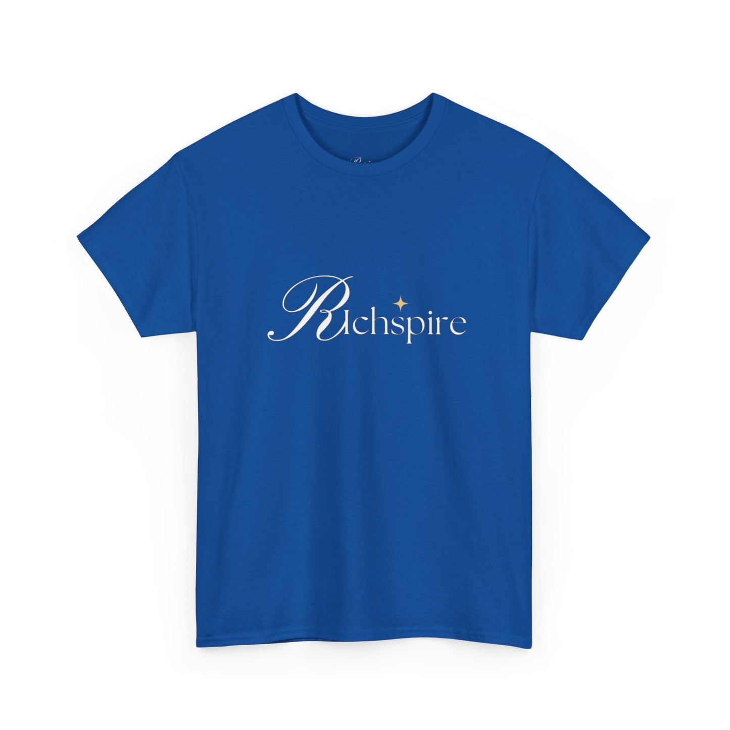 RichSpire™️ Unisex Heavy Cotton Tee – Luxe Script Logo Graphic T-Shirt