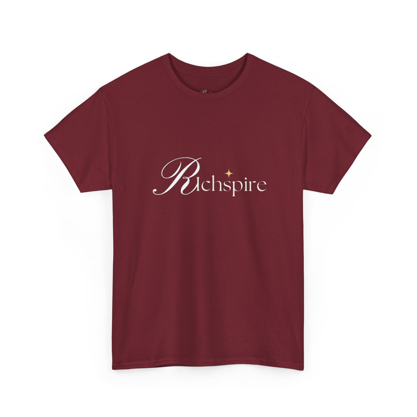 RichSpire™️ Unisex Heavy Cotton Tee – Luxe Script Logo Graphic T-Shirt
