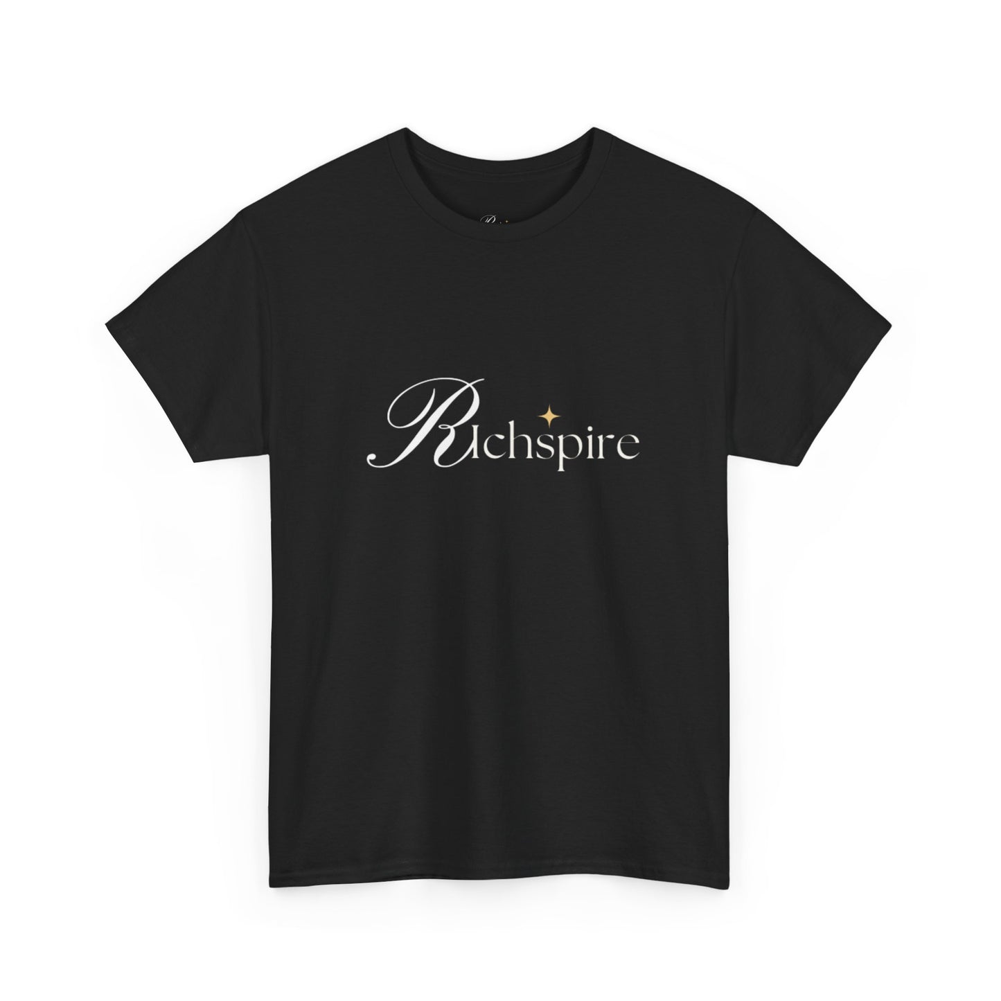 RichSpire™️ Unisex Heavy Cotton Tee – Luxe Script Logo Graphic T-Shirt
