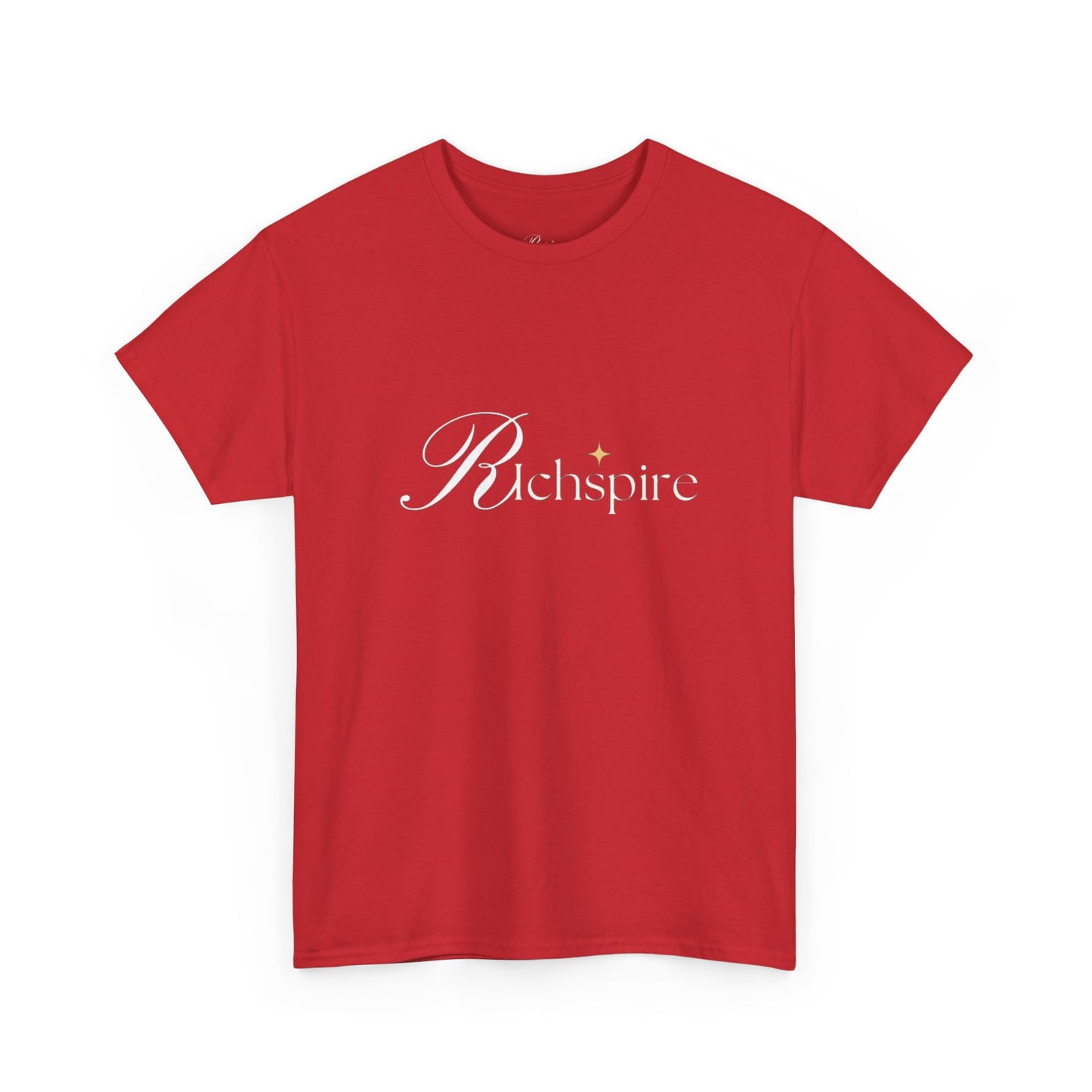 RichSpire™️ Unisex Heavy Cotton Tee – Luxe Script Logo Graphic T-Shirt