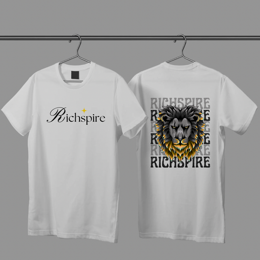 RichSpire™️ Unisex Heavy Cotton Tee – Luxe Script Logo Graphic T-Shirt